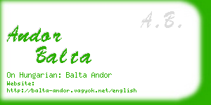 andor balta business card